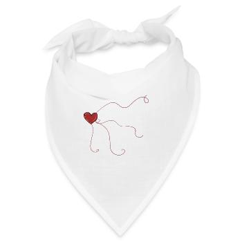 herz fäden faden rot liebe symbol linie - Bandana - Weiß - Vorne