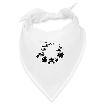 blumen muster pflanzen pflanze symbol blume - Bandana - Weiß - Vorne