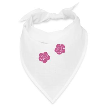 blumen rose blume symbol pflanze pink - Bandana - Weiß - Vorne