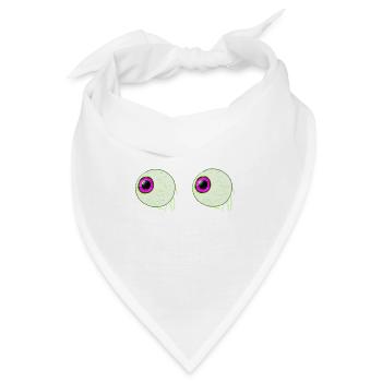 augen augäpfel verrückt gruselig lustig komisch - Bandana - Weiß - Vorne
