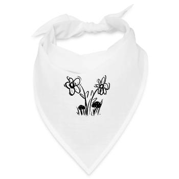 blumen symbol blume muster rosa grass pilze - Bandana - Weiß - Vorne