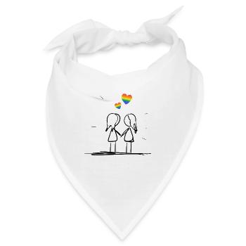 lesbisches Liebespaar - Bandana - Weiß - Vorne