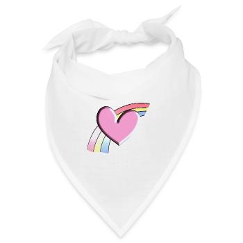 regenbogen rosa herz hintergrund - Bandana - Weiß - Vorne