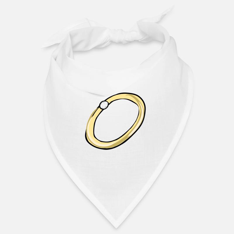 bague dorée bijoux en pierre blanche dessin animé Bandana
