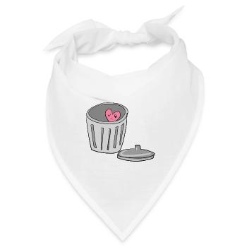 trauriges herz mülleimer liebe liebeskummer - Bandana - Weiß - Vorne