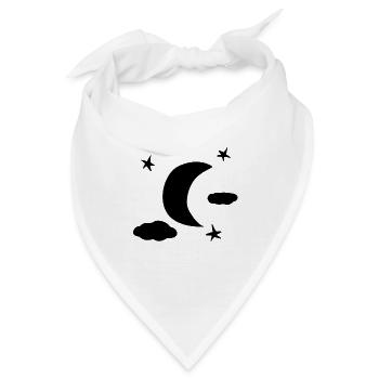 sterne mond nacht himmel simpel - Bandana - Weiß - Vorne