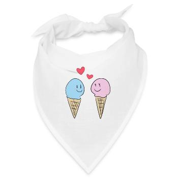 liebe eis essen valentinstag süß - Bandana - Weiß - Vorne