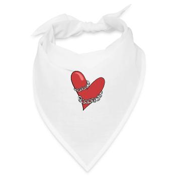 ketten gefangenes rotes herz liebe - Bandana - Weiß - Vorne