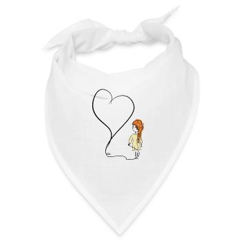 herz liebe mädchen symbol faden - Bandana - Weiß - Vorne