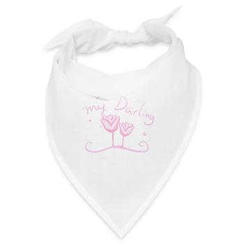 mein Liebling Darling Blume Rosa rose - Bandana - Weiß - Vorne