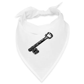 Vintage uralt rostig rustikale Hausschlüssel - Bandana - Weiß - Vorne