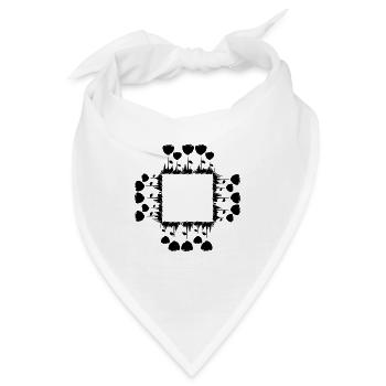 viereck quadrat blumen symbol - Bandana - Weiß - Vorne