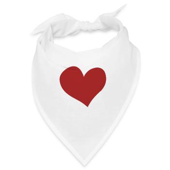 rotes Herz Symbol rot Liebe - Bandana - Weiß - Vorne