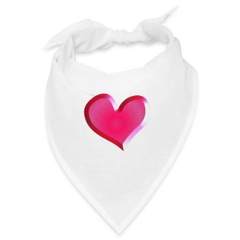 Pinkes Herz Symbol Glitzer pink - Bandana - Weiß - Vorne