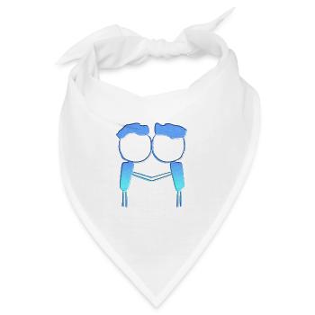 symbol pärchen blau lgbt schwul liebe - Bandana - Weiß - Vorne