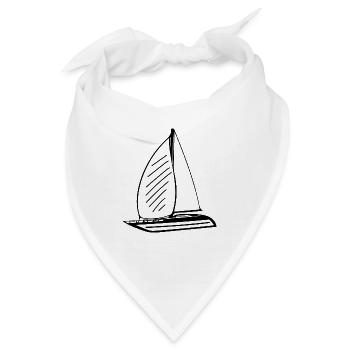 Sportliches Segelboot mit Segeln - Bandana - Weiß - Vorne