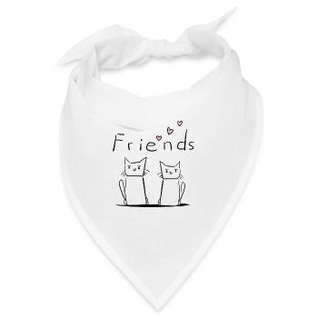 Freunde Freund Freundschaft Katzen Katze - Bandana - Weiß - Vorne