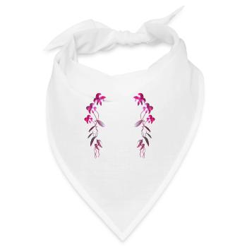 pinke blumen blüten muster - Bandana - Weiß - Vorne