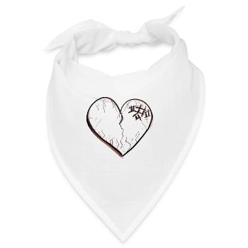 herz symbol gebrochen traurig narben - Bandana - Weiß - Vorne