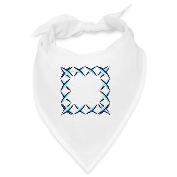form symbol viereck blau kreuze - Bandana - Weiß - Vorne