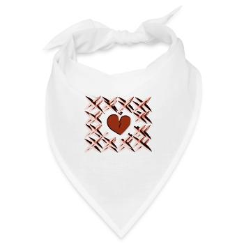 rotes herz muster - Bandana - Weiß - Vorne