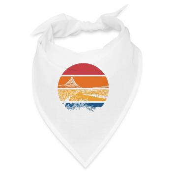 Fluss im Sonnenuntergang mit Berg - Bandana - Weiß - Vorne