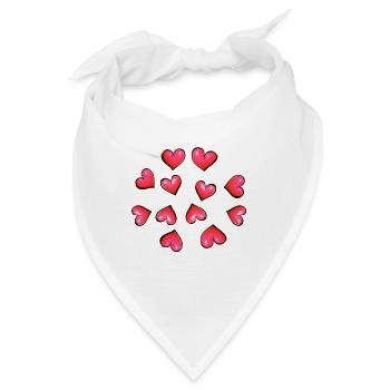 herzen muster pink herz pink - Bandana - Weiß - Vorne