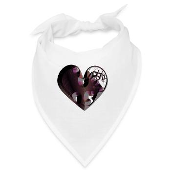herz dunkel narben - Bandana - Weiß - Vorne