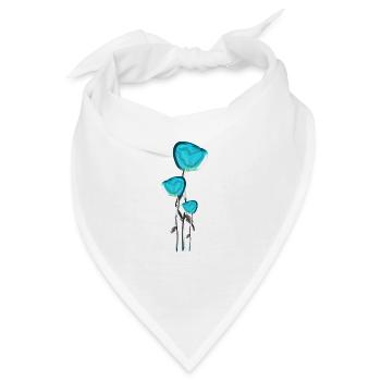 drei rosen blau symbol blume pflanze - Bandana - Weiß - Vorne