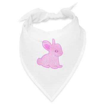 Hase Symbol Tier Baby pink glitzer - Bandana - Weiß - Vorne