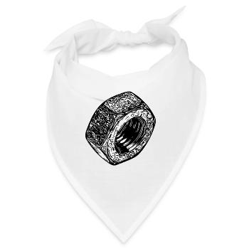 Schraubenmutter dunkler Oberfläche - Bandana - Weiß - Vorne