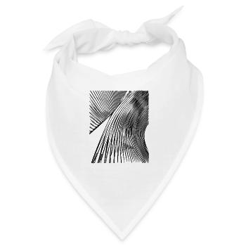 Abstrakte gebogene Kurven Linien - Bandana - Weiß - Vorne