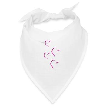 vier herzen glitzer glanz - Bandana - Weiß - Vorne