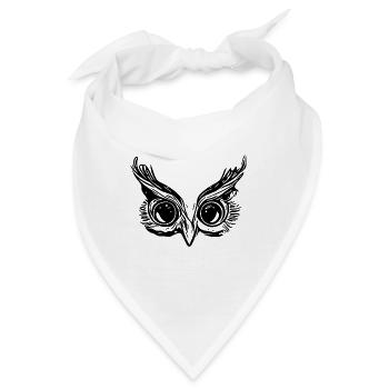 Süsse Eule Augen - Kauz Schnabel - Bandana - Weiß - Vorne