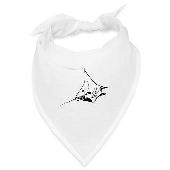 Eleganter Mantarochen im Flug - Bandana - Weiß - Vorne