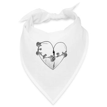 herz rosen narben grau symbol - Bandana - Weiß - Vorne