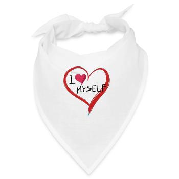 ich liebe mich herz text symbol form - Bandana - Weiß - Vorne