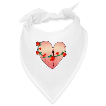 herz rosen narben rot symbol - Bandana - Weiß - Vorne