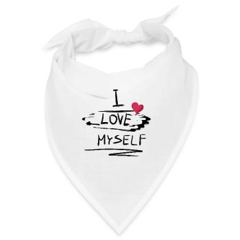 selbstliebe herz text muster ich liebe mich stolz - Bandana - Weiß - Vorne