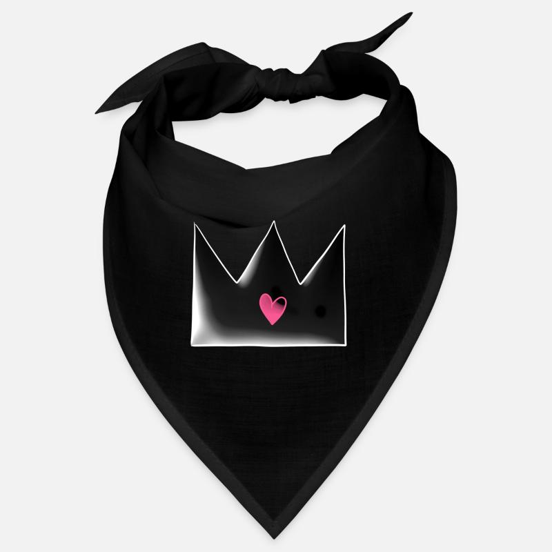 Dark Crown Heart Pink Symbol Shape Bandana