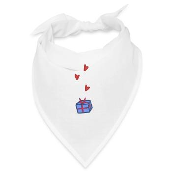 geschenk symbol weihnachten herzen blau - Bandana - Weiß - Vorne