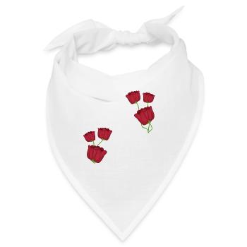 muster rote rosen blumen - Bandana - Weiß - Vorne