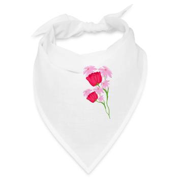 rosa blumen muster pflanzen symbol - Bandana - Weiß - Vorne