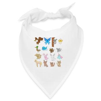 Hunde Katzen Symbole Tiere süß cartoon muster - Bandana - Weiß - Vorne