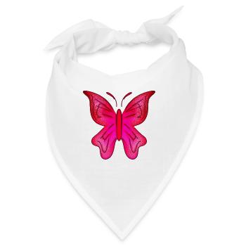 schmetterling pink symbol insekt tier glitzer - Bandana - Weiß - Vorne
