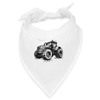 Große Acker Zugmaschine Farm Ernte Traktor - Bandana - Weiß - Vorne