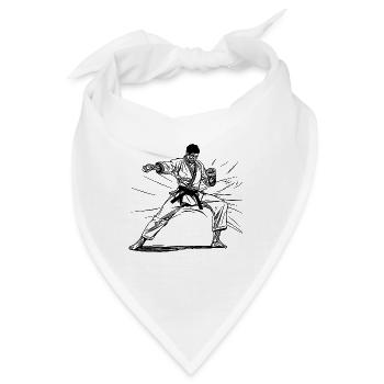 Karatekämpfer okinawanische Sparring Tradition - Bandana - Weiß - Vorne