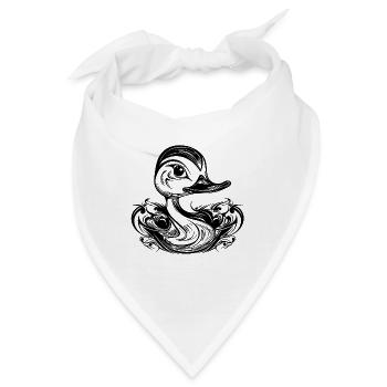 Kleines süsses Entenküken mit großem Schnabel - Bandana - Weiß - Vorne