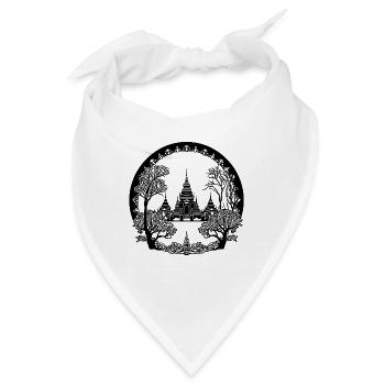 Thailand Tempel Anlage Traum Urlaub Land - Bandana - Weiß - Vorne