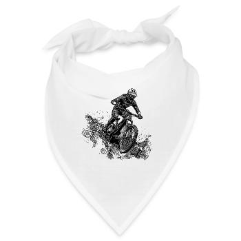 Radfahrer Mountainbiker Regen Schlamm Abfahrt - Bandana - Weiß - Vorne